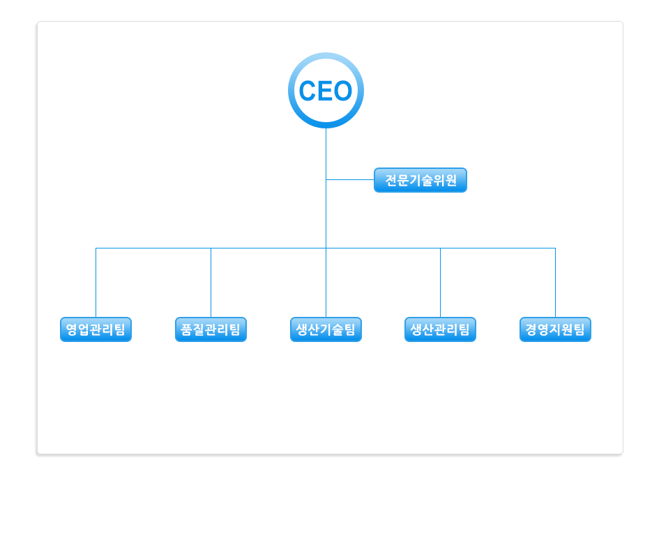 대공테크 조직도